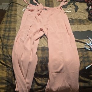 chicME Blush Pink Tie-Strap Wide Leg Pants Brand New Never Worn Super Cute